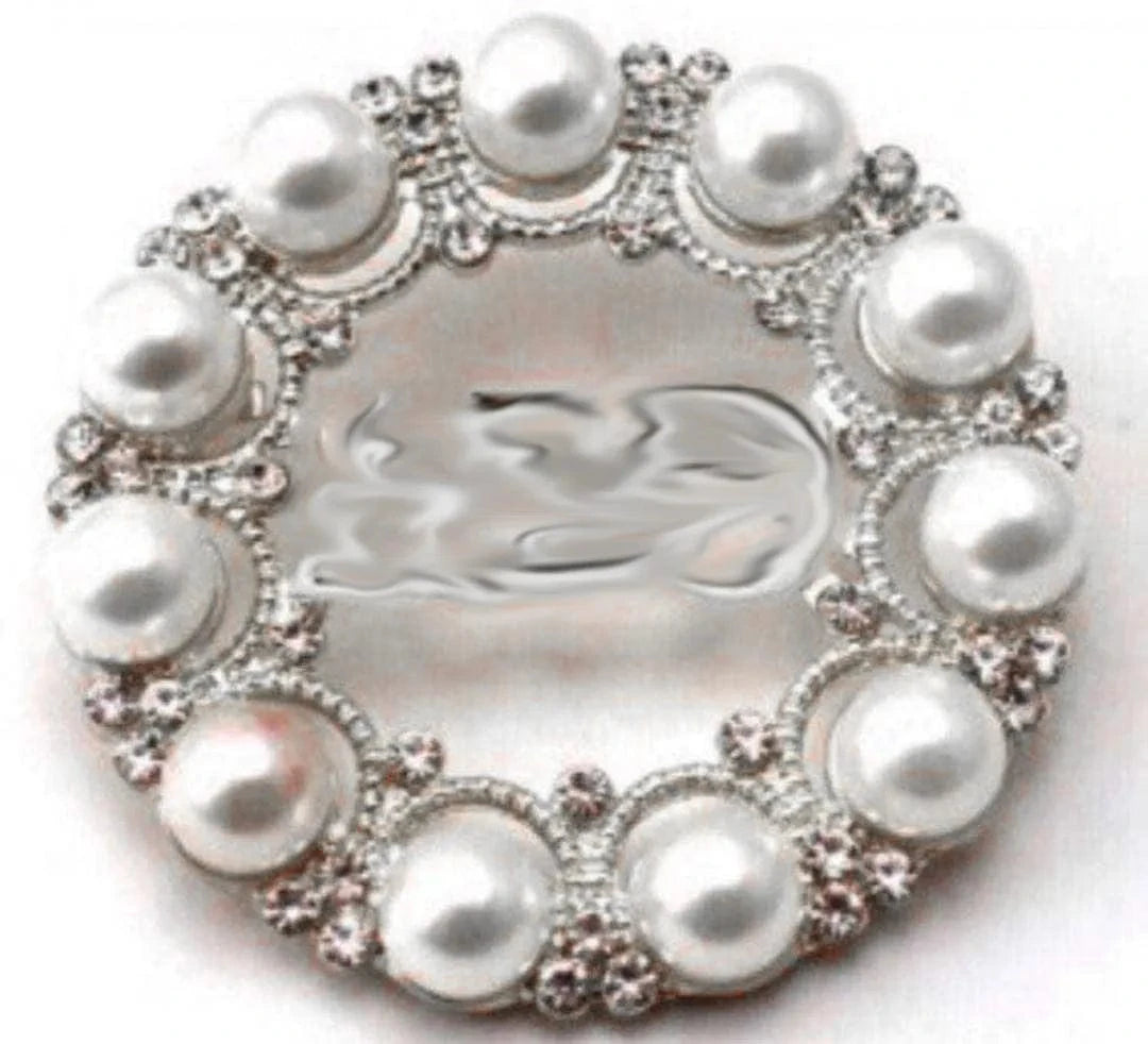 brooch / silver / Rhodium Plated Wholesale Fashion Greek White Pearl Rotundity Delta Sorority Metal Brooch Pin Women Sorority Rhinestones Lapel Pin Jewelry Gift