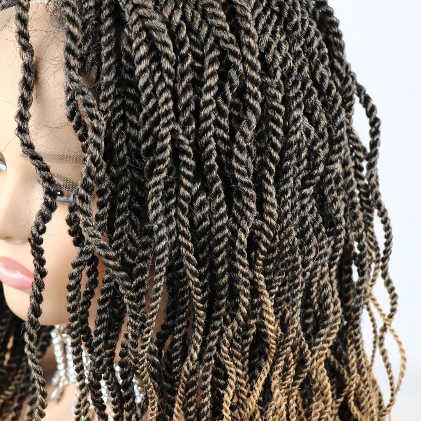 Brown / 20 Inches Synthetic Lace Wigs Twist Dreadlocks Braided Synthetic Human Hair Wigs Synthetic Wig With Lace Front
