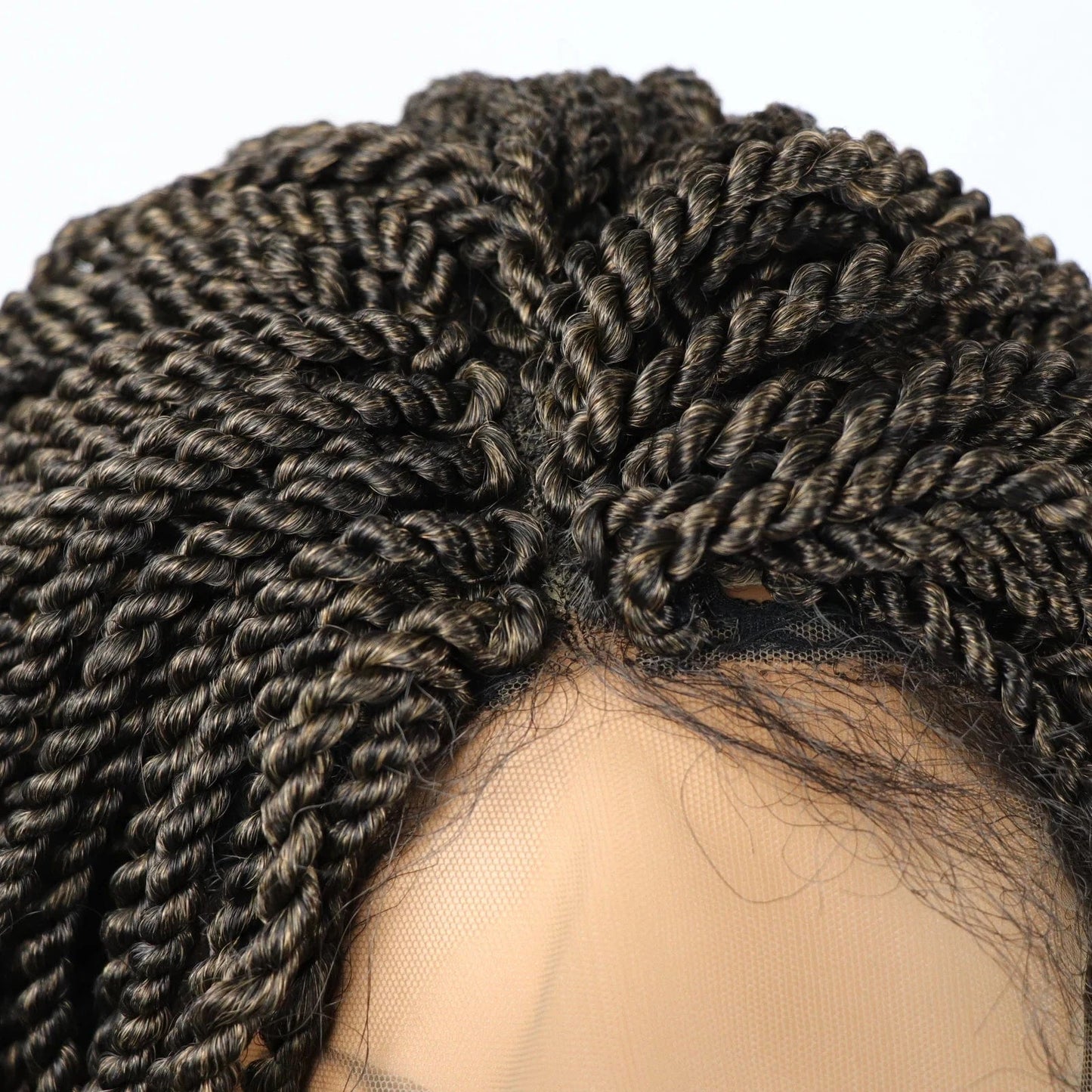 Brown / 20 Inches Synthetic Lace Wigs Twist Dreadlocks Braided Synthetic Human Hair Wigs Synthetic Wig With Lace Front