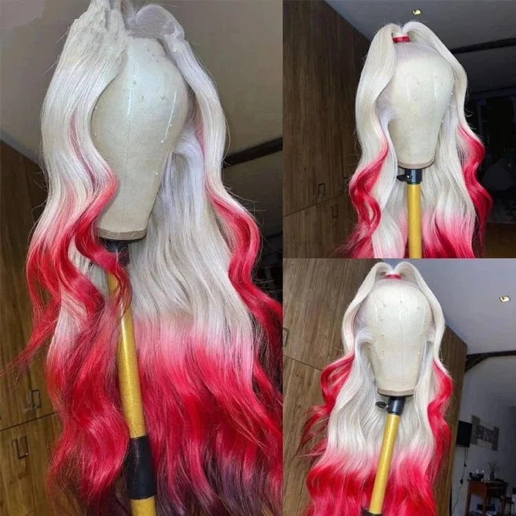 Brown / 26 Inches Wholesale High Quality 20--26Inches Wig Human Hair Lace Frontal 613 Blonde Full Deep Wave Wigs