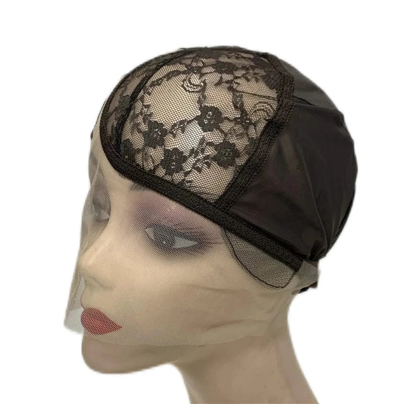Brown Factory Wholesale Breathable Mesh Wig Cap Net No Slip Human Hair Wig Caps Elasticity C Shape Ear Cap Design For Wig