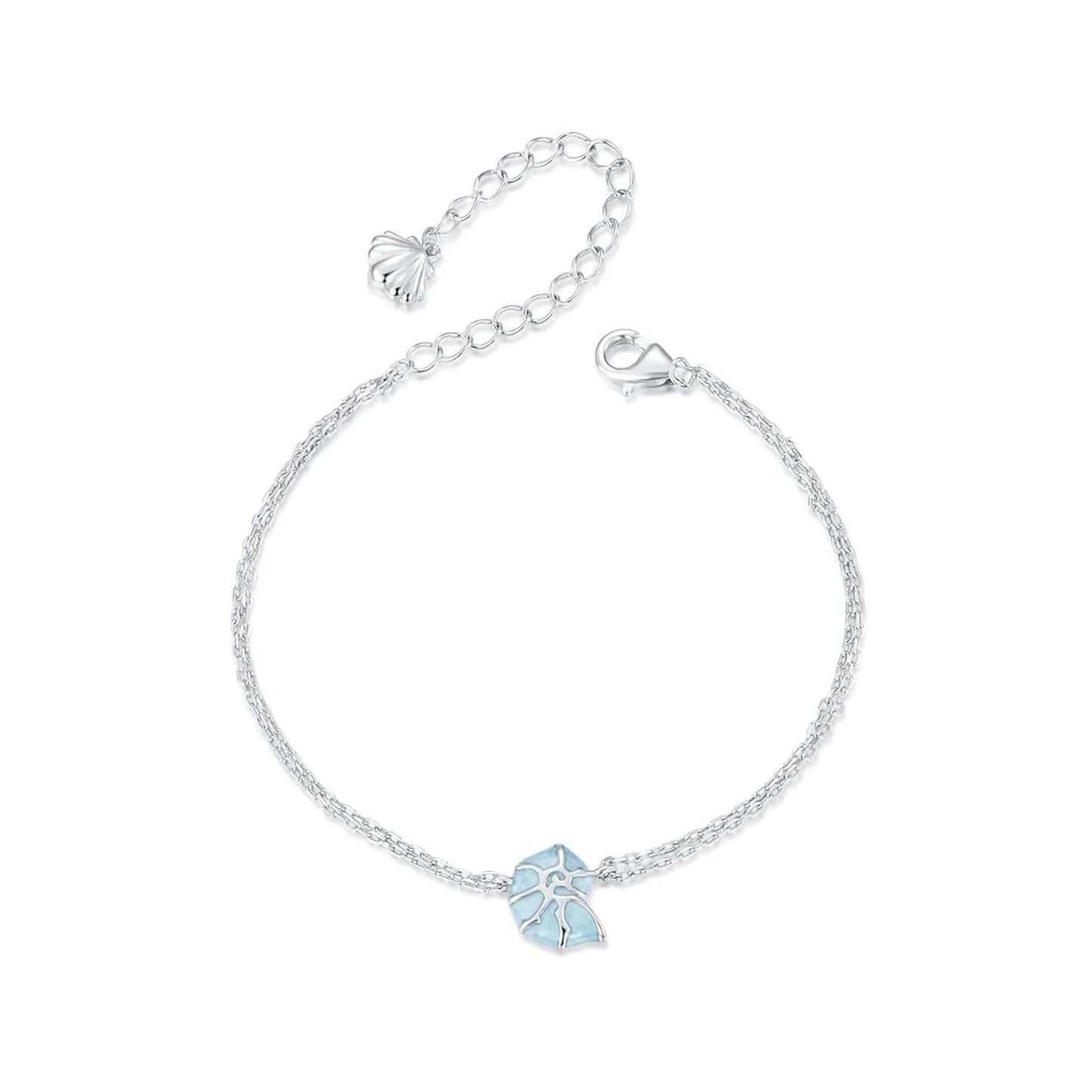 BSB176(150+60MM) Qings Fashion Sterling Silver Jewelry Sets Fine Jewelry Marine Blue Ocean Conch Shell Turtle Bracelet Necklace Ring Earrings Set