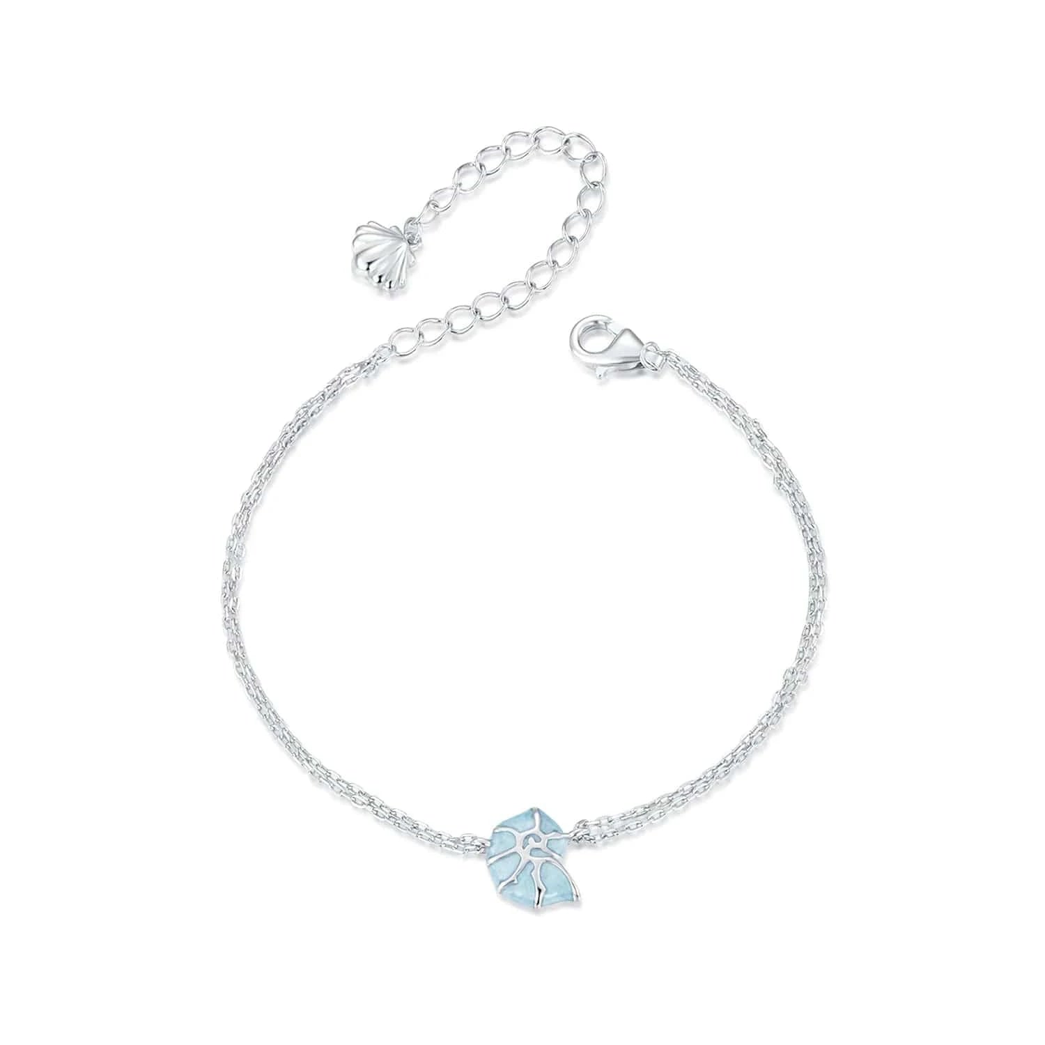 BSB176(150+60MM) Qings Fashion Sterling Silver Jewelry Sets Fine Jewelry Marine Blue Ocean Conch Shell Turtle Bracelet Necklace Ring Earrings Set