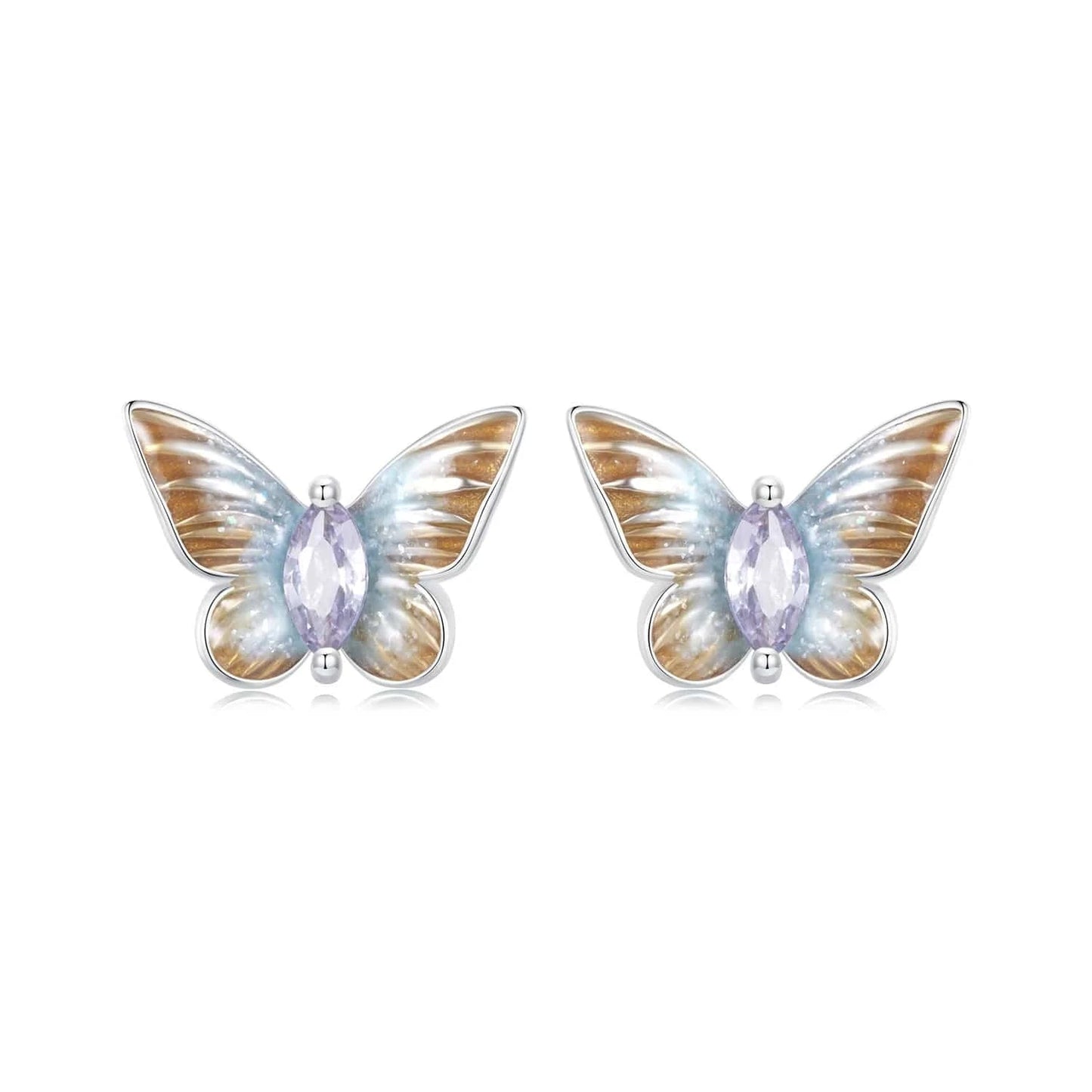 BSE993 925 Sterling Silver Fashion Jewelry Sets Fine Jewelry Making Wholesale Blossom Cherry Butterfly&Kingfisher Stud Earring&Ring Set