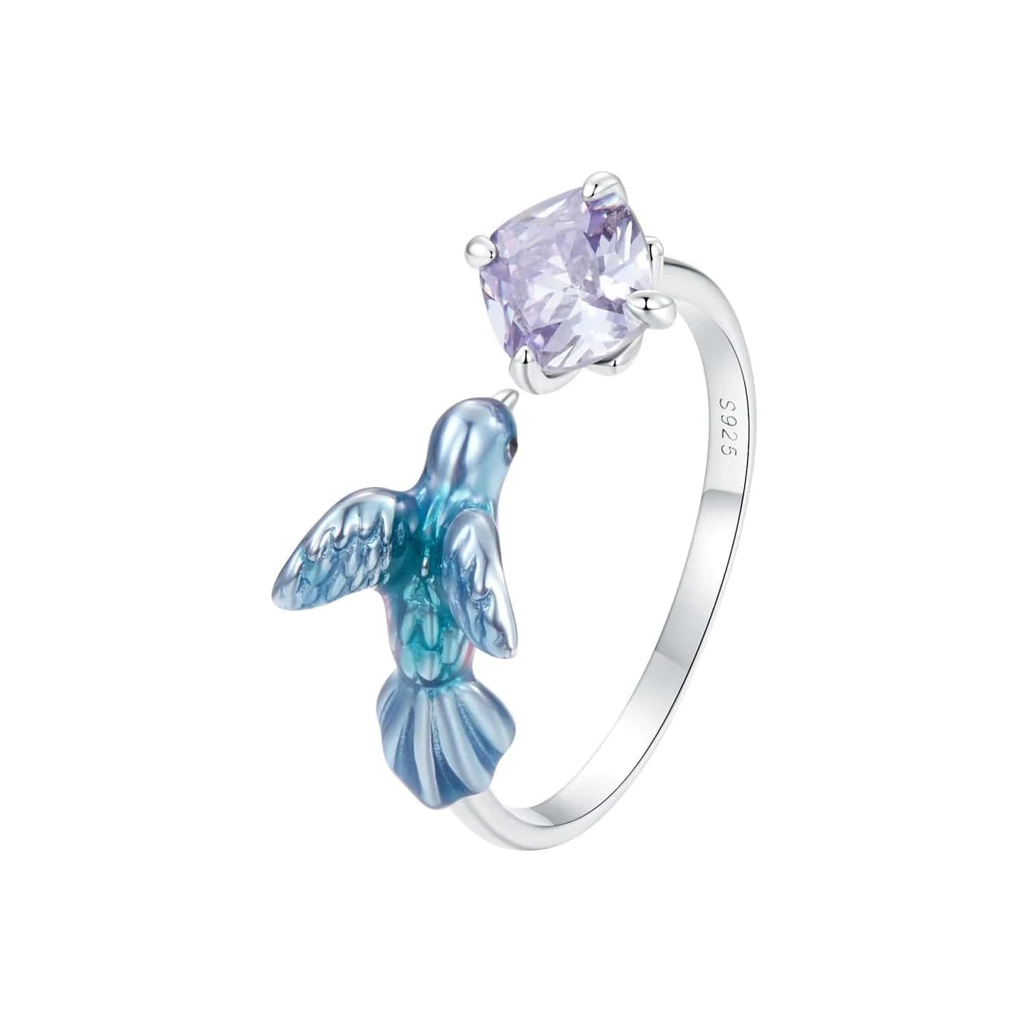 BSR540-E 925 Sterling Silver Fashion Jewelry Sets Fine Jewelry Making Wholesale Blossom Cherry Butterfly&Kingfisher Stud Earring&Ring Set