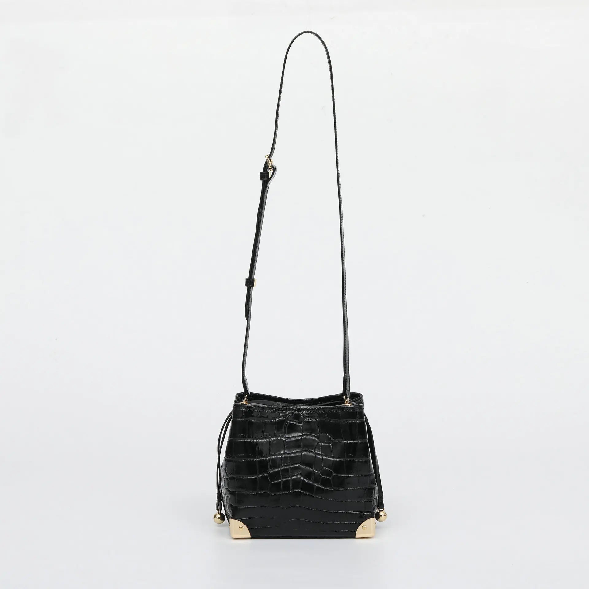 Bucket Bag Crocodile Leather Chain Strap Classic Style - SN Wigs & More
