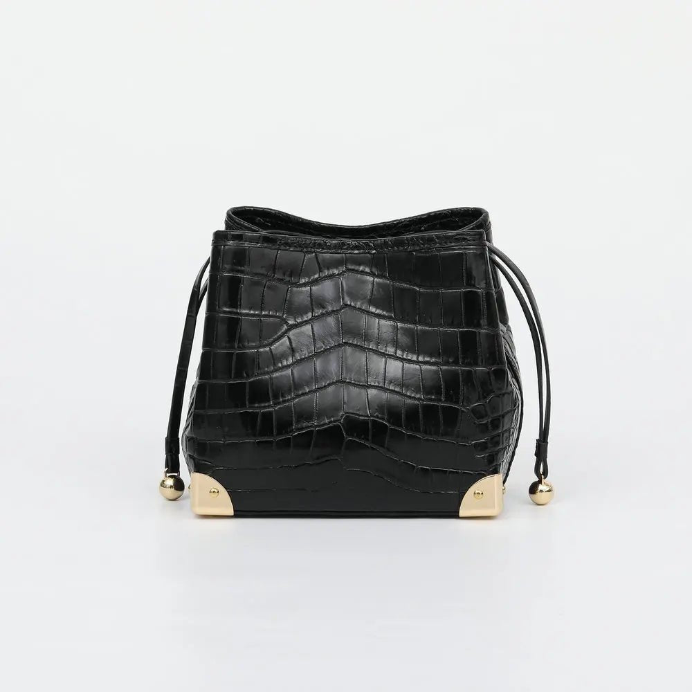 Bucket Bag Crocodile Leather Chain Strap Classic Style - SN Wigs & More