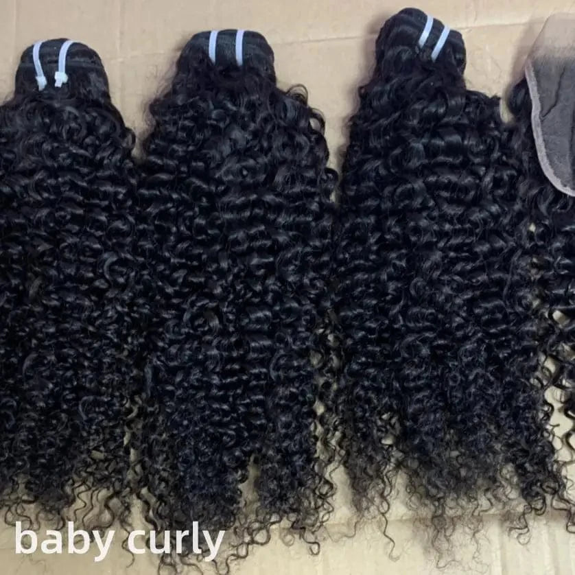 Burmese Curl Double Weft Human Hair 3b 3c Curly Bundles Cambodian Body Wave Hair Extension Full Head Wholesale