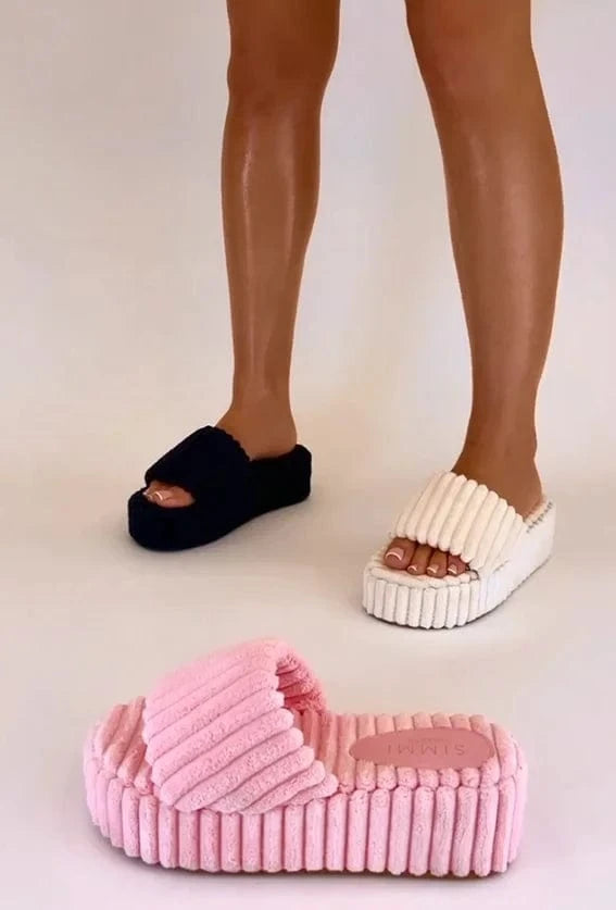 BUSY GIRL KX4562 Women Sandals 2024 Trending Slippers For Women Pink Green Flat Sandals Platform Heels Ladies Towel Slippers