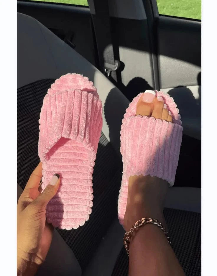 BUSY GIRL KX4562 Women Sandals 2024 Trending Slippers For Women Pink Green Flat Sandals Platform Heels Ladies Towel Slippers