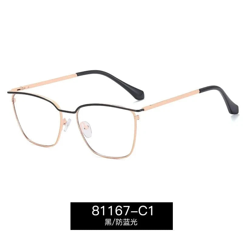 C1 / Anti blue light 2024 New Arrival Best Quality Women glasses Metal Rectangle Glasses Square Anti Blue Light Eye glasses Frame For Myopia Lens