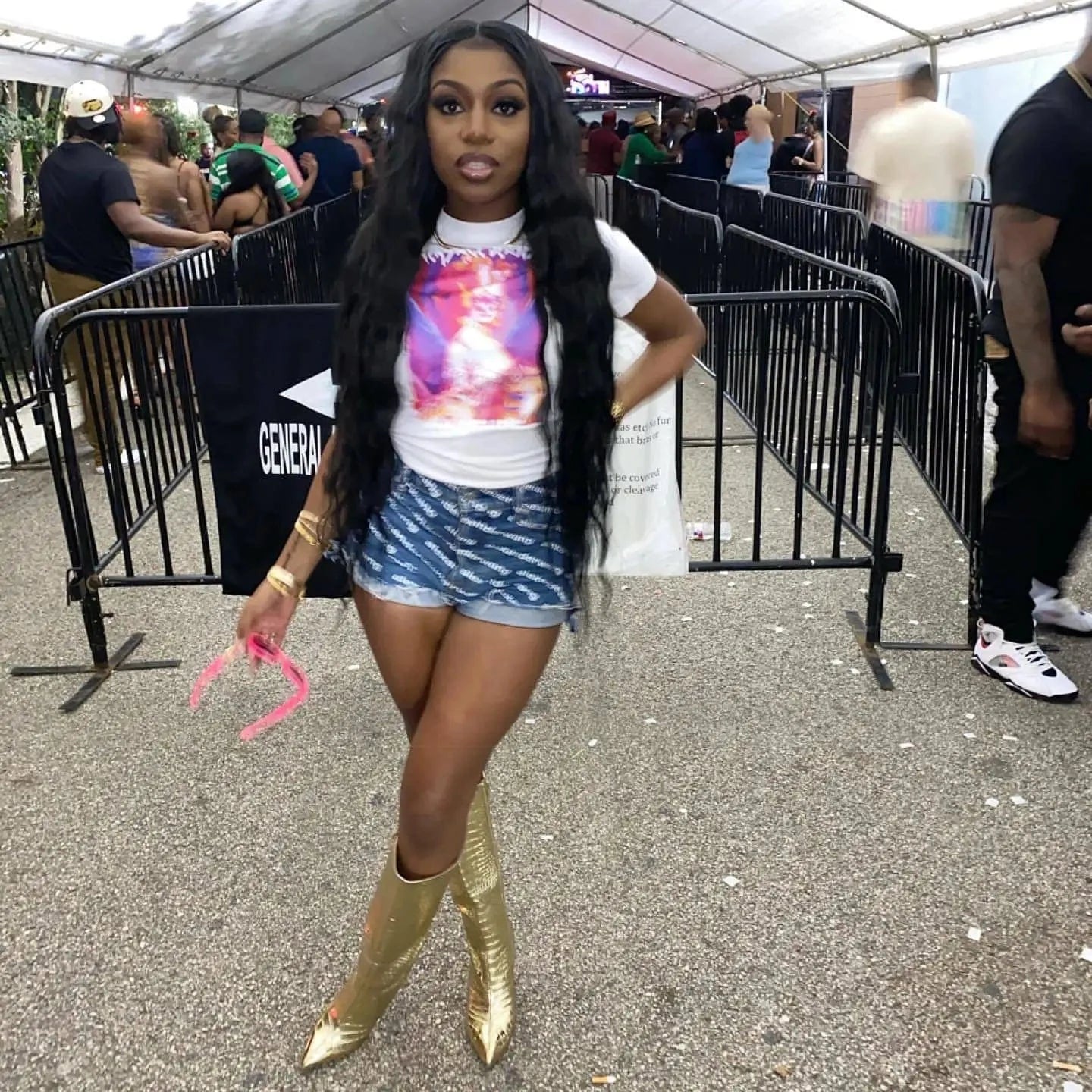 C1208 Wholesale fashion letter printed casual women's denim shorts