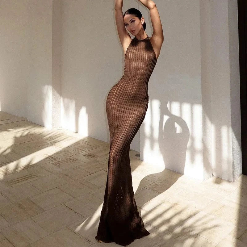 C1702 Summer New Solid Sexy Backless Wholesale for long bodycon dresses women