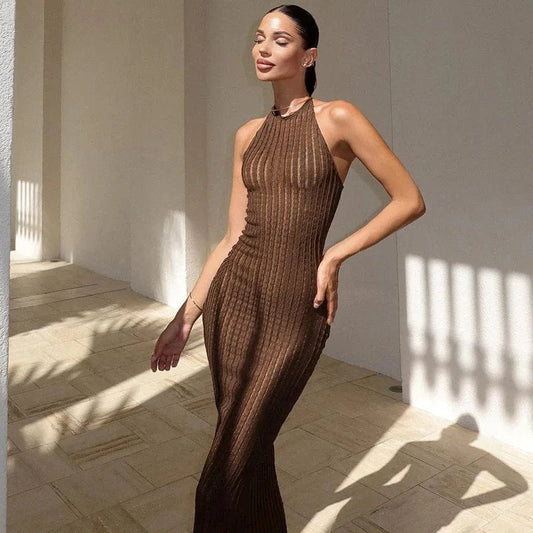 C1702 Summer New Solid Sexy Backless Wholesale for long bodycon dresses women