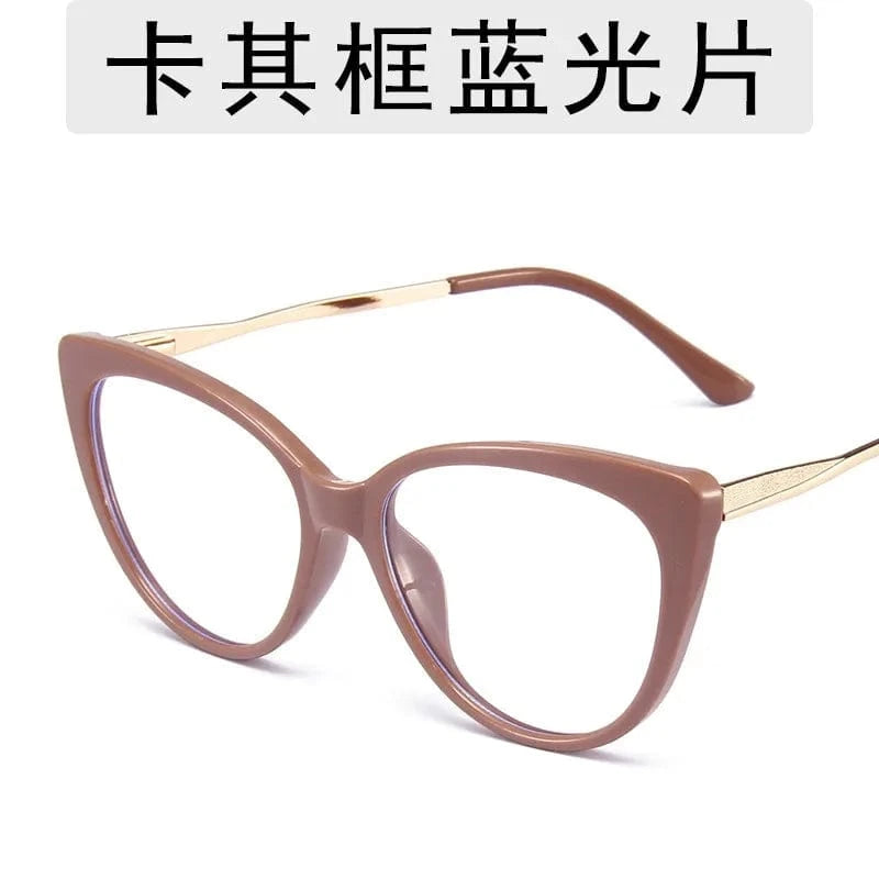 C4 / prescription glasses 2024 new arrival fashion retro TR90 metal spring glasses arm Anti blue light prescription cat eye glasses for women men