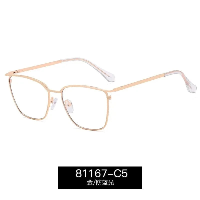 C5 / Anti blue light 2024 New Arrival Best Quality Women glasses Metal Rectangle Glasses Square Anti Blue Light Eye glasses Frame For Myopia Lens