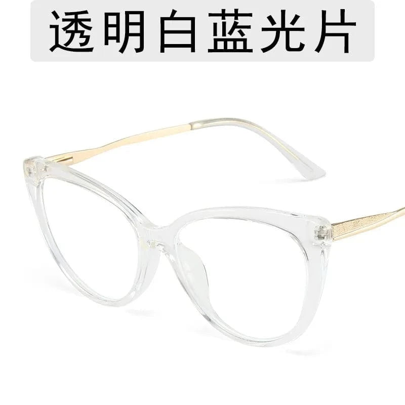 C6 / prescription glasses 2024 new arrival fashion retro TR90 metal spring glasses arm Anti blue light prescription cat eye glasses for women men
