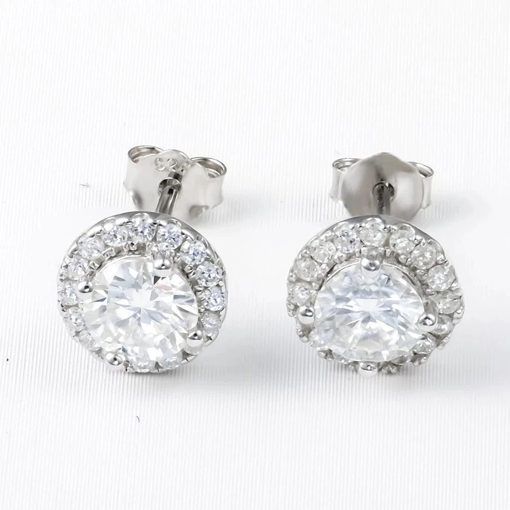 cake Stud Moissanite Earring 925 Sterling Silver White VVS  Stud Moissanite Diamond Earring Jewelry