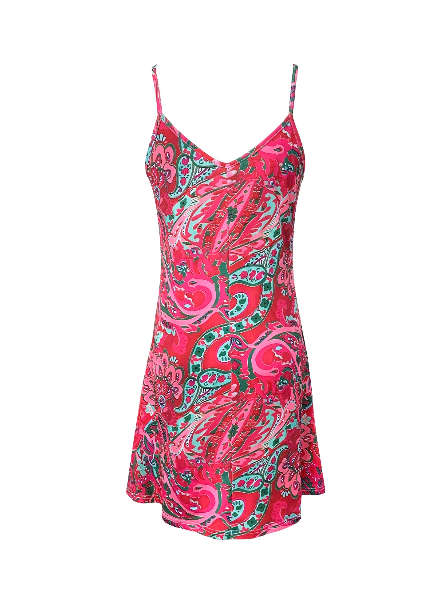 Cami Dress + Paisley Print + Elegant Resort Vacation Style For Warm Weather Getaways - SN Wigs & More