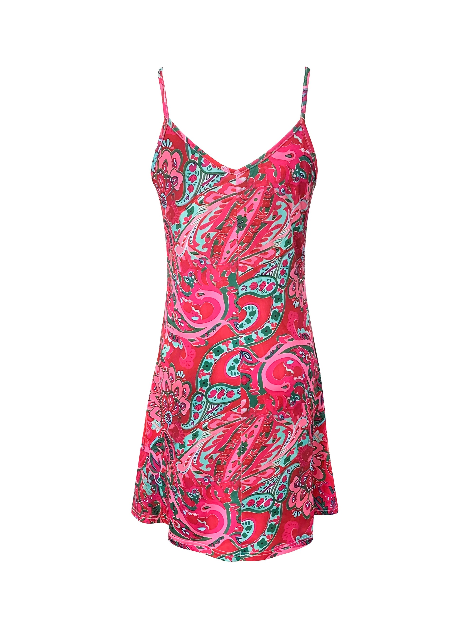 Cami Dress + Paisley Print + Elegant Resort Vacation Style For Warm Weather Getaways - SN Wigs & More