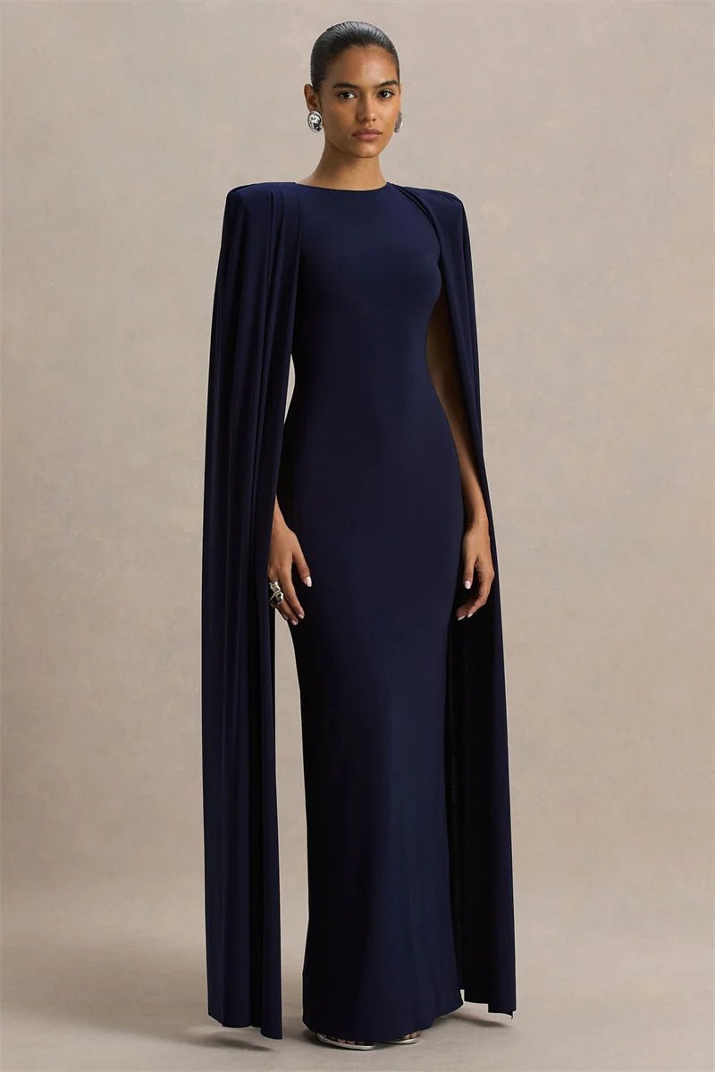 Cape Sleeve Split Maxi Dress - SN Wigs & More