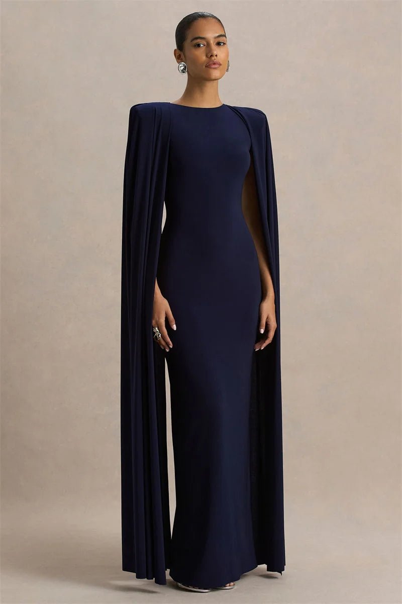 Cape Sleeve Split Maxi Dress - SN Wigs & More