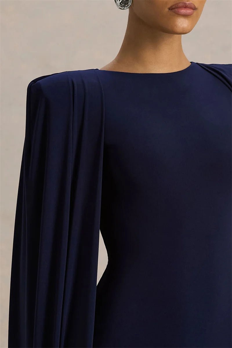 Cape Sleeve Split Maxi Dress - SN Wigs & More