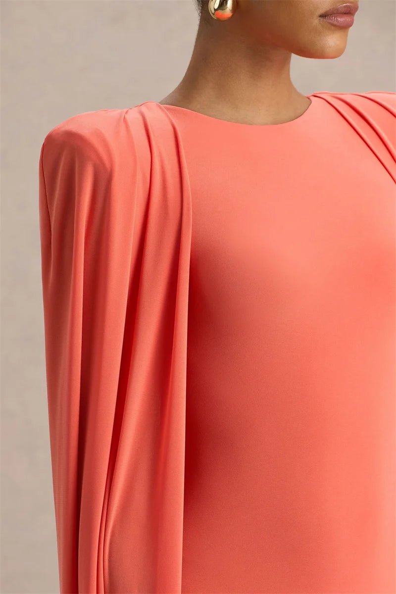 Cape Sleeve Split Maxi Dress - SN Wigs & More