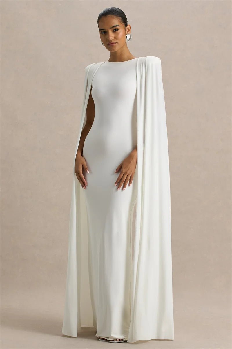 Cape Sleeve Split Maxi Dress - SN Wigs & More