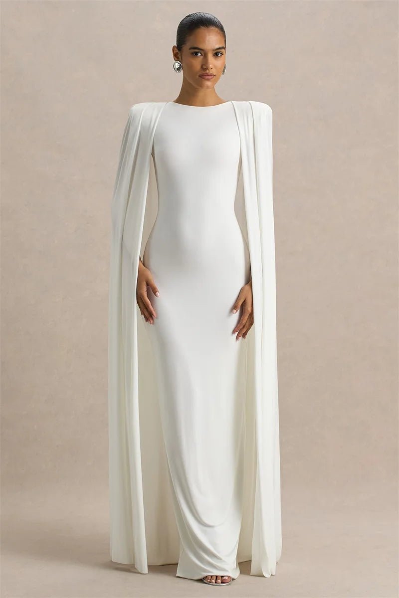 Cape Sleeve Split Maxi Dress - SN Wigs & More