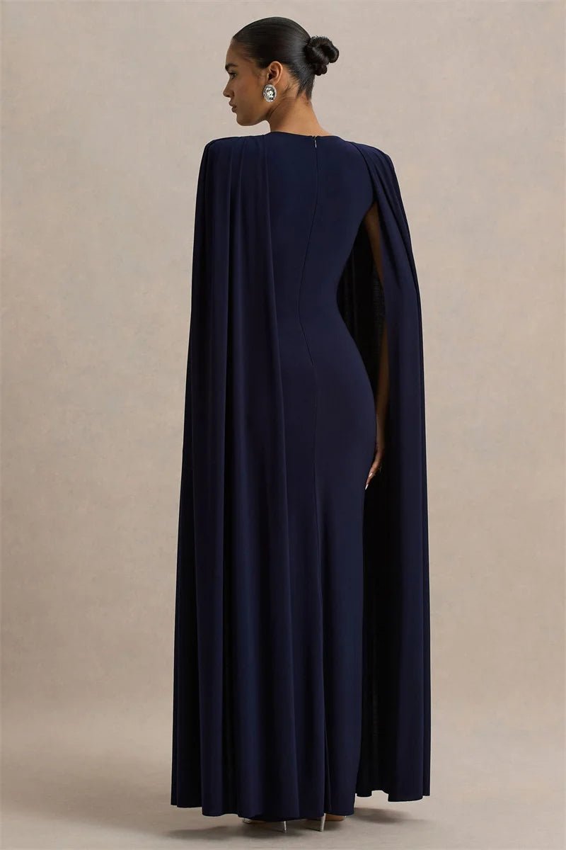 Cape Sleeve Split Maxi Dress - SN Wigs & More