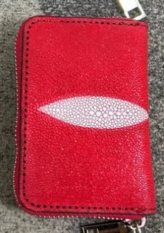 Card Holder Stingray Pearl Leather Elegant Minimalist Style - SN Wigs & More