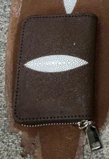 Card Holder Stingray Pearl Leather Elegant Minimalist Style - SN Wigs & More