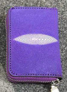 Card Holder Stingray Pearl Leather Elegant Minimalist Style - SN Wigs & More
