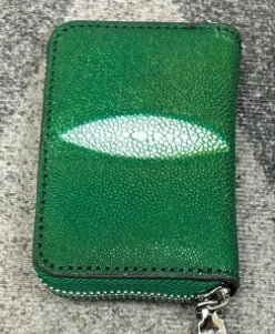 Card Holder Stingray Pearl Leather Elegant Minimalist Style - SN Wigs & More