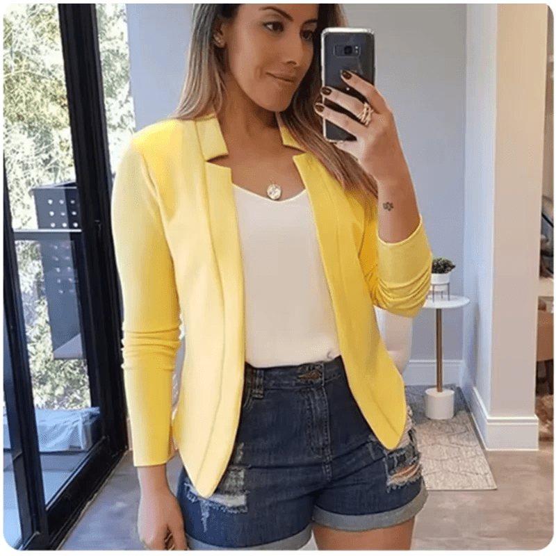 Cardigan Long Sleeve Solid Color Slim Fit Elegant Office Style - SN Wigs & More