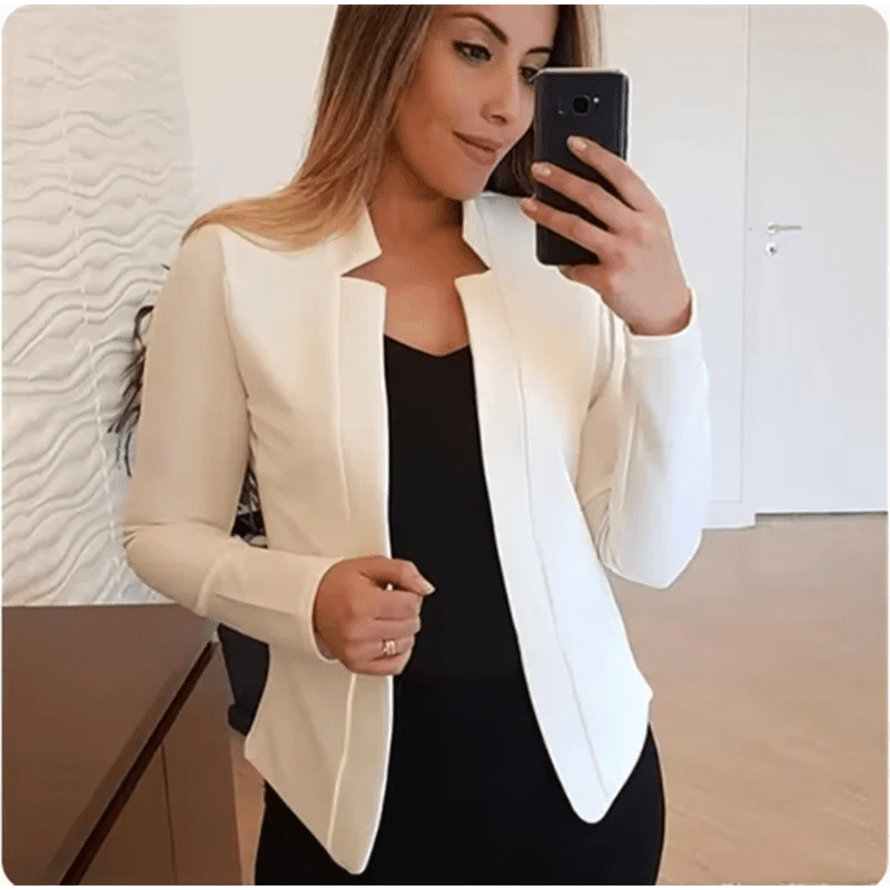 Cardigan Long Sleeve Solid Color Slim Fit Elegant Office Style - SN Wigs & More
