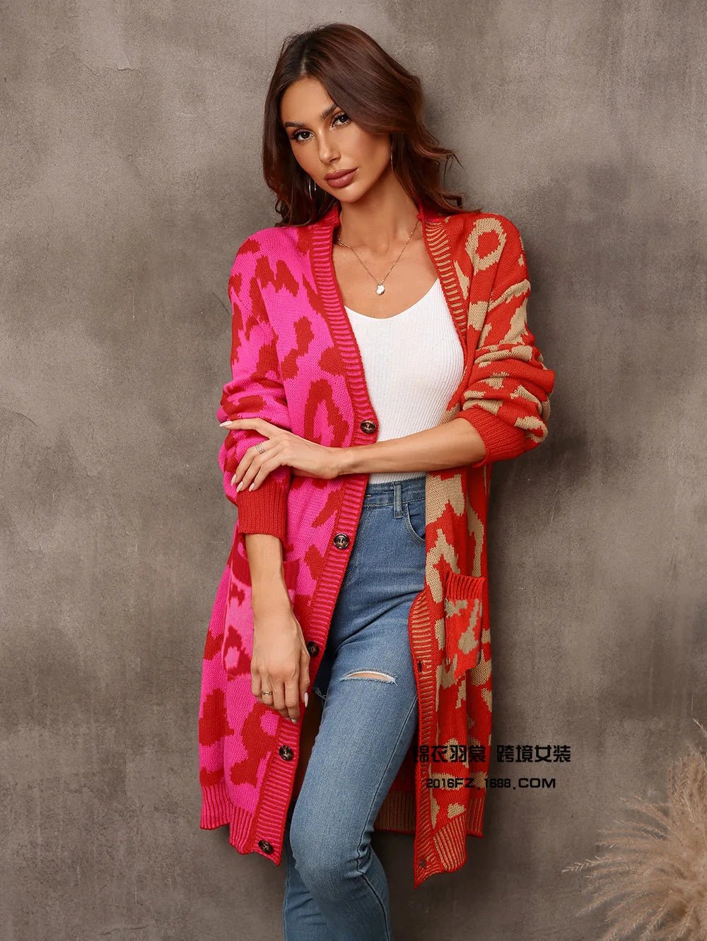 Cardigan Sweater + Knitted Thick Fabric With V - Neck And Long Sleeves + Loose Fit Winter Casual Style - SN Wigs & More