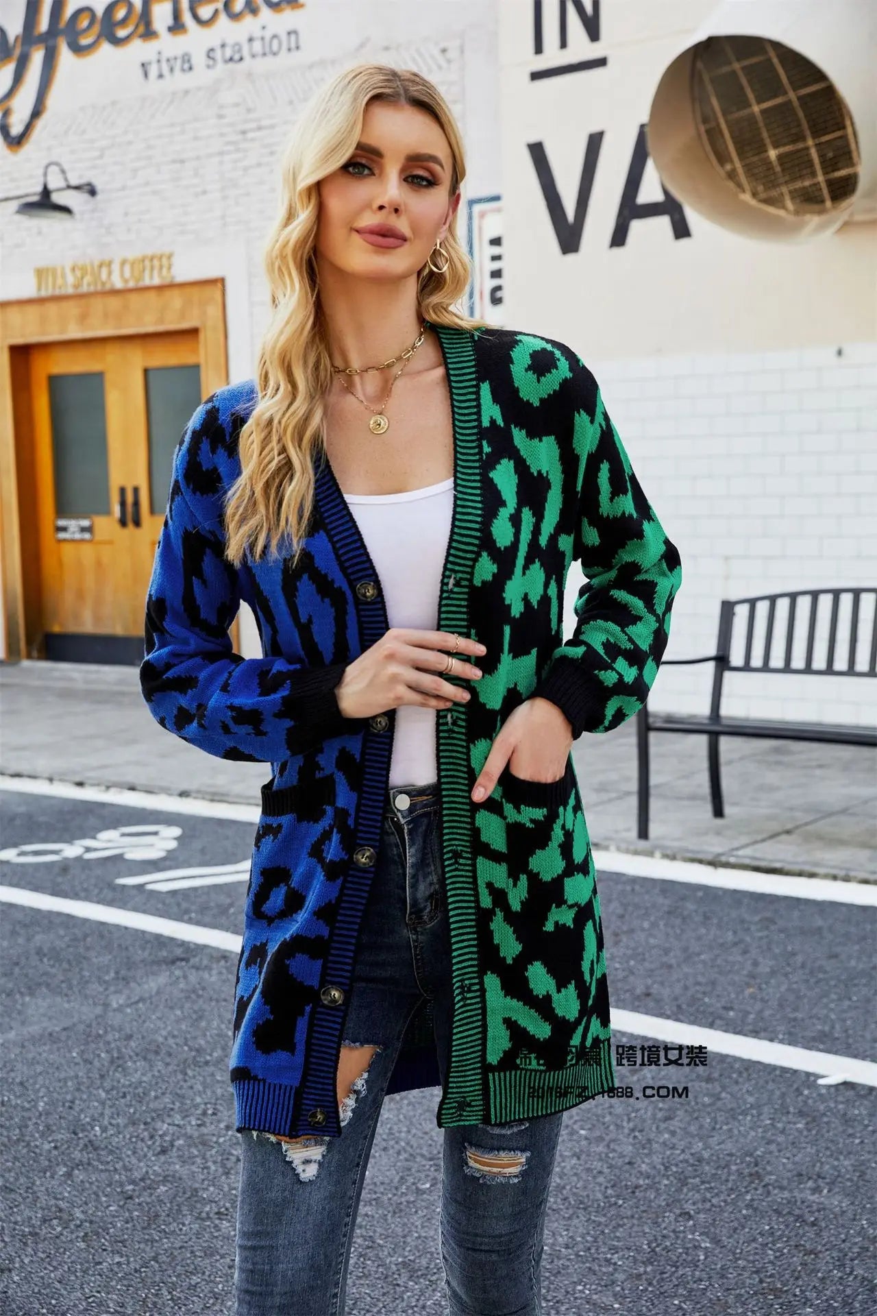 Cardigan Sweater + Knitted Thick Fabric With V - Neck And Long Sleeves + Loose Fit Winter Casual Style - SN Wigs & More