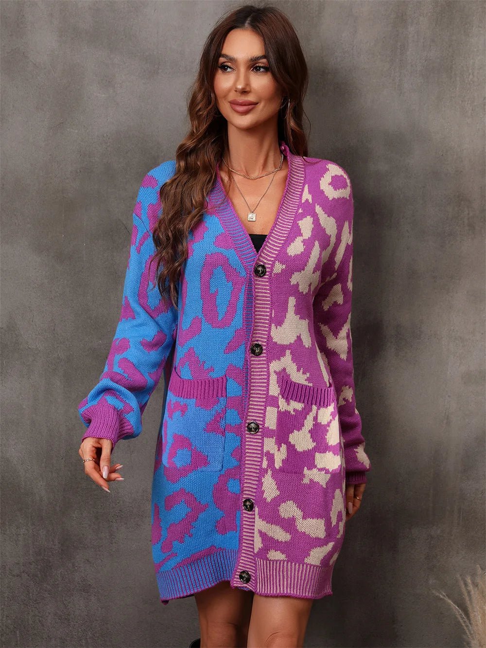 Cardigan Sweater + Knitted Thick Fabric With V - Neck And Long Sleeves + Loose Fit Winter Casual Style - SN Wigs & More