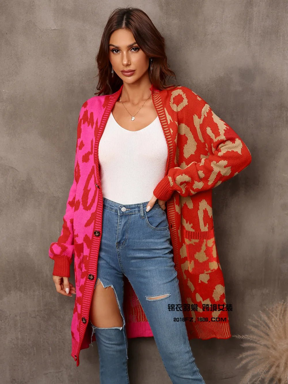 Cardigan Sweater + Knitted Thick Fabric With V - Neck And Long Sleeves + Loose Fit Winter Casual Style - SN Wigs & More