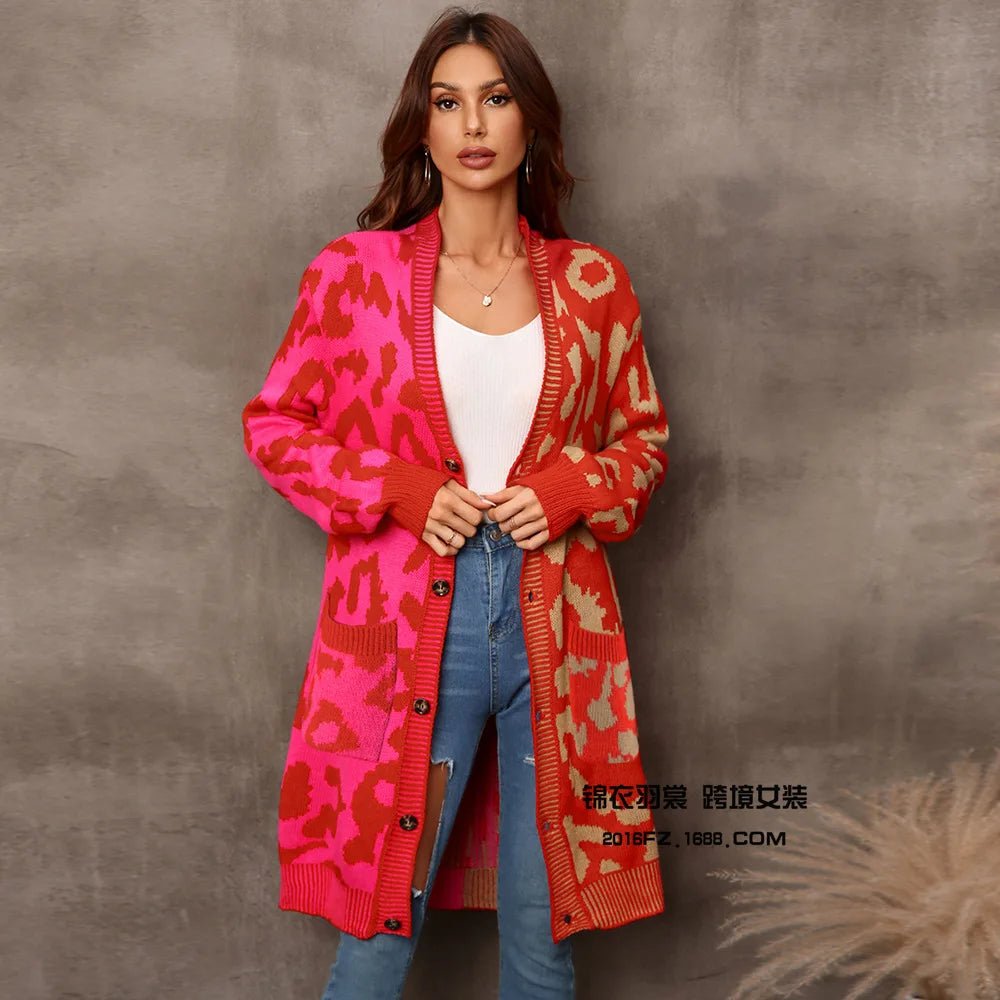 Cardigan Sweater + Knitted Thick Fabric With V - Neck And Long Sleeves + Loose Fit Winter Casual Style - SN Wigs & More