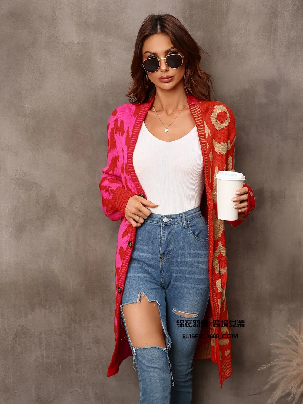 Cardigan Sweater + Knitted Thick Fabric With V - Neck And Long Sleeves + Loose Fit Winter Casual Style - SN Wigs & More