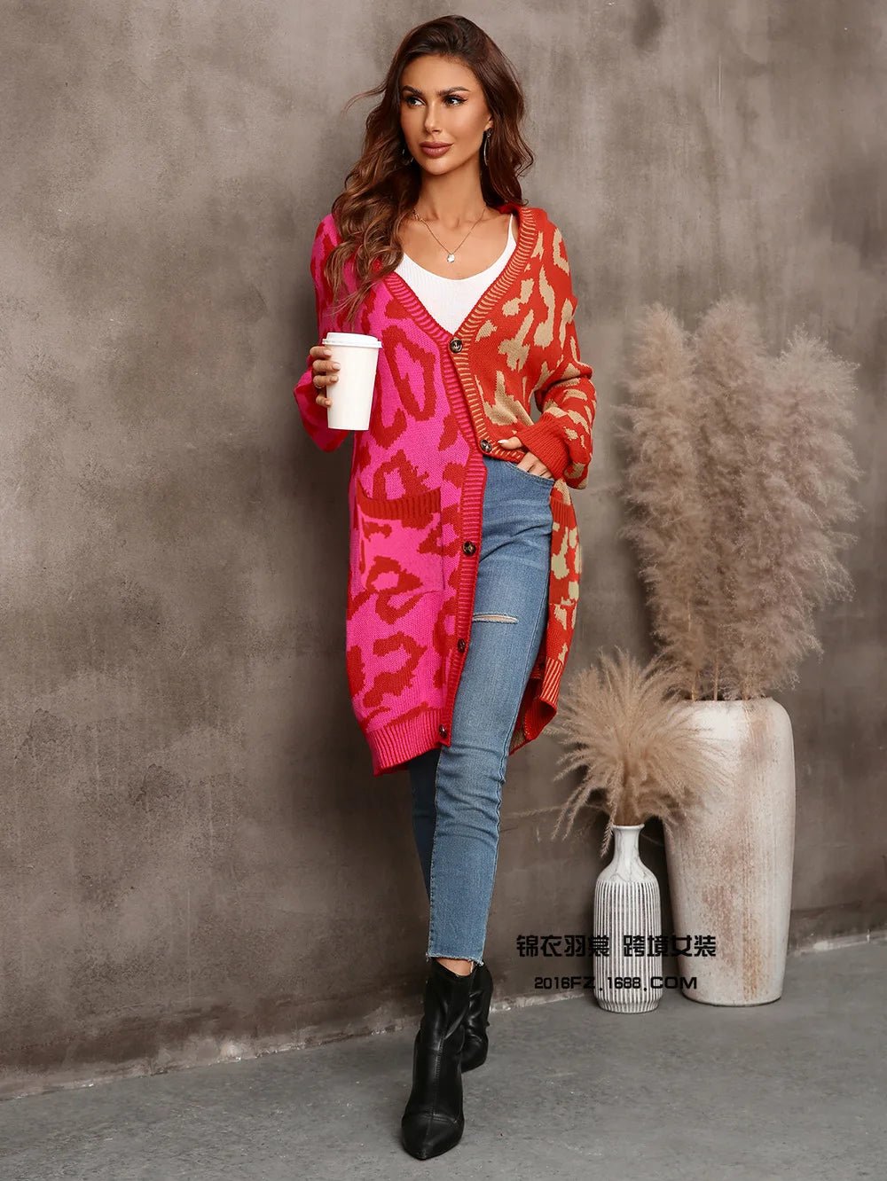 Cardigan Sweater + Knitted Thick Fabric With V - Neck And Long Sleeves + Loose Fit Winter Casual Style - SN Wigs & More