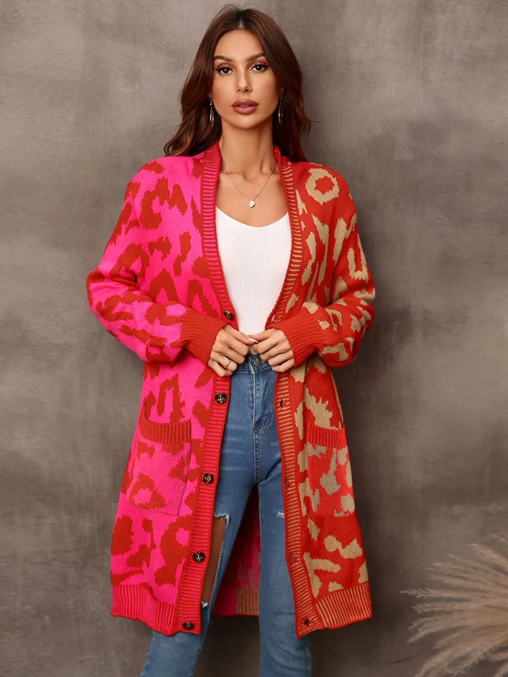 Cardigan Sweater + Knitted Thick Fabric With V - Neck And Long Sleeves + Loose Fit Winter Casual Style - SN Wigs & More