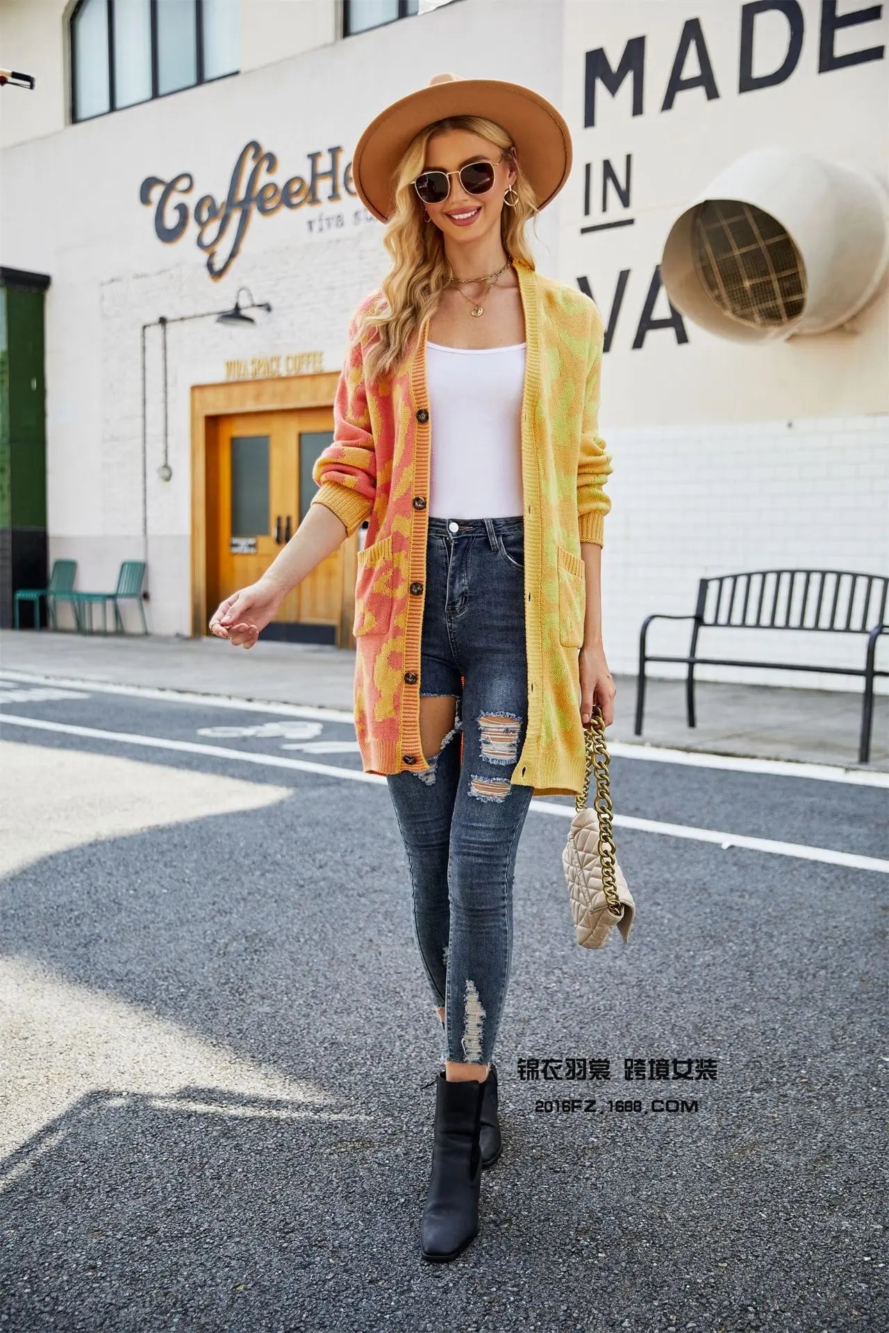 Cardigan Sweater + Knitted Thick Fabric With V - Neck And Long Sleeves + Loose Fit Winter Casual Style - SN Wigs & More