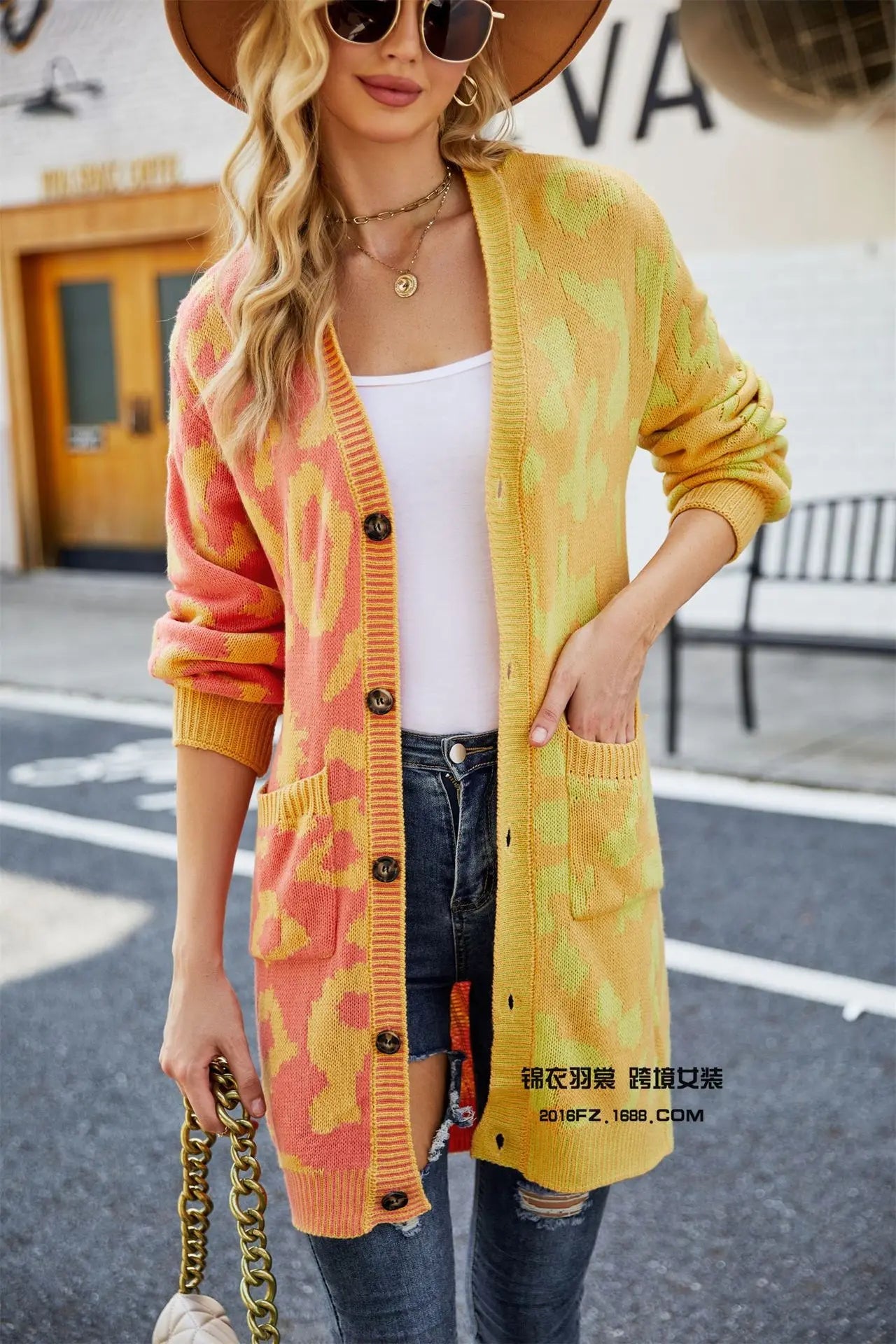 Cardigan Sweater + Knitted Thick Fabric With V - Neck And Long Sleeves + Loose Fit Winter Casual Style - SN Wigs & More