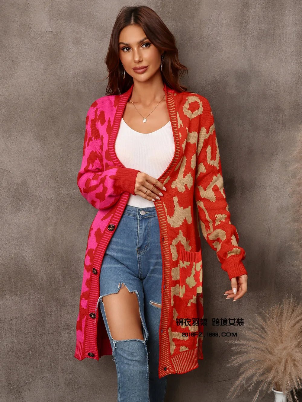 Cardigan Sweater + Knitted Thick Fabric With V - Neck And Long Sleeves + Loose Fit Winter Casual Style - SN Wigs & More