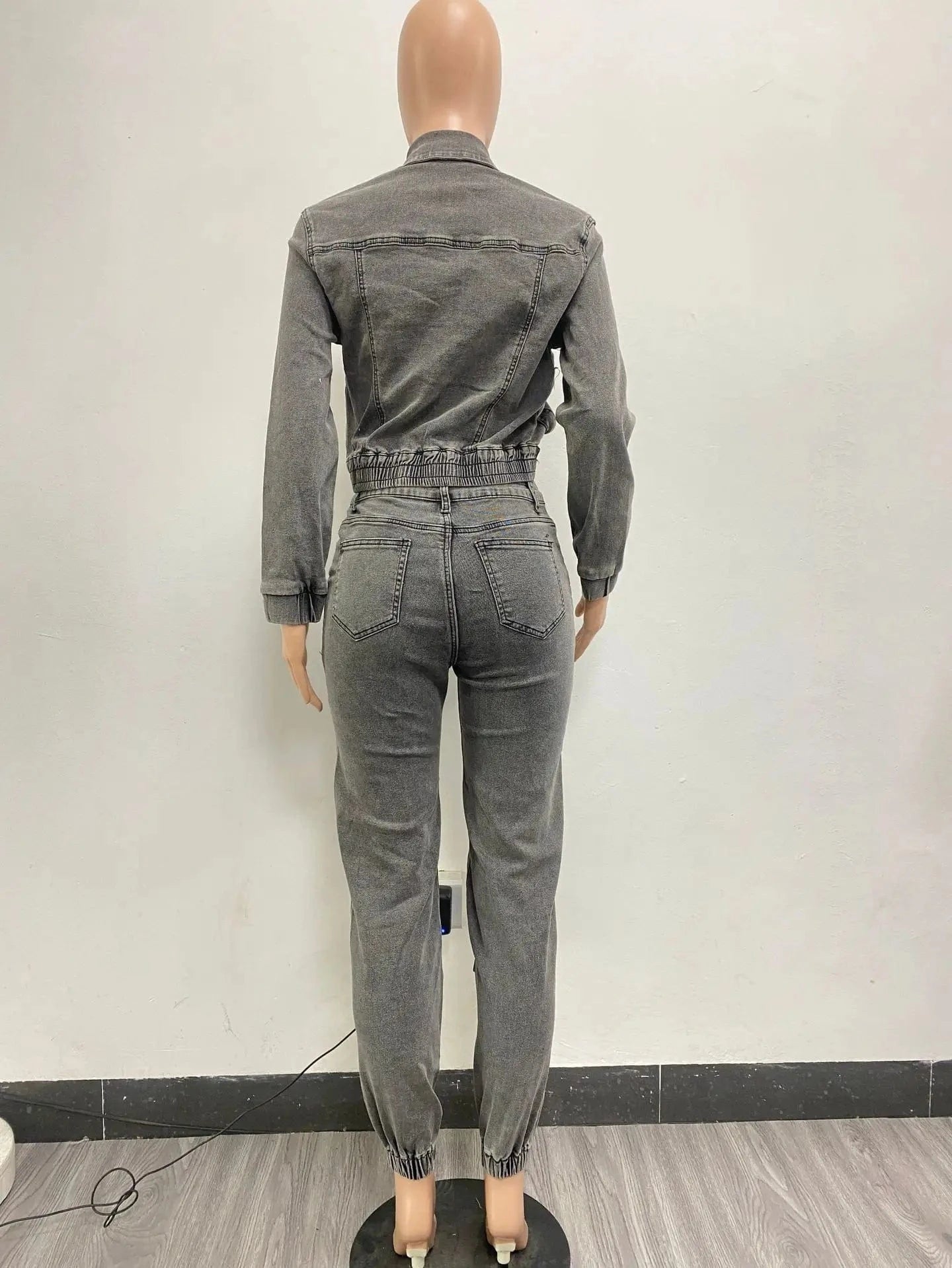 Cargo Pockets Denim Pants 2024 Outfit Sexy Women Two Pieces Elegant Jeans Casual Matching Set Jacket+trousers