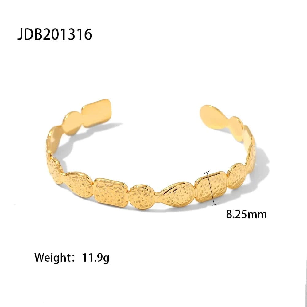 Casual / BG921 BG921 18k Gold Plated Stainless Steel Bracelet Jewelry Open Volcano Pattern Irregular Geometric Bangles